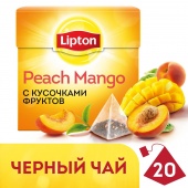 Чай черный LIPTON «Peach Mango», 20 пирамидок