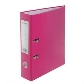 Папка-регистратор LAMARK600 PP 80мм (75мм) розовый, метал.окантовка/карман, собранный