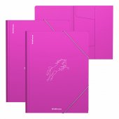 Папка на резинках пластиковая ErichKrause Neon Animals, A4, розовый, ассорти