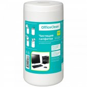 Салфетки чистящие влажные OfficeClean универсальные антибактериальные в тубе, 100шт.