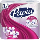 Туалетная бумага Papia «Балийский цветок», 3-х слойная, 4 шт., с тиснением, белая