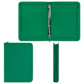 Папка объемная на молнии  на 4 кольца, корешок 35мм, формат А4, BRAUBERG PIXEL, темно-зеленая, пластик 700мкм