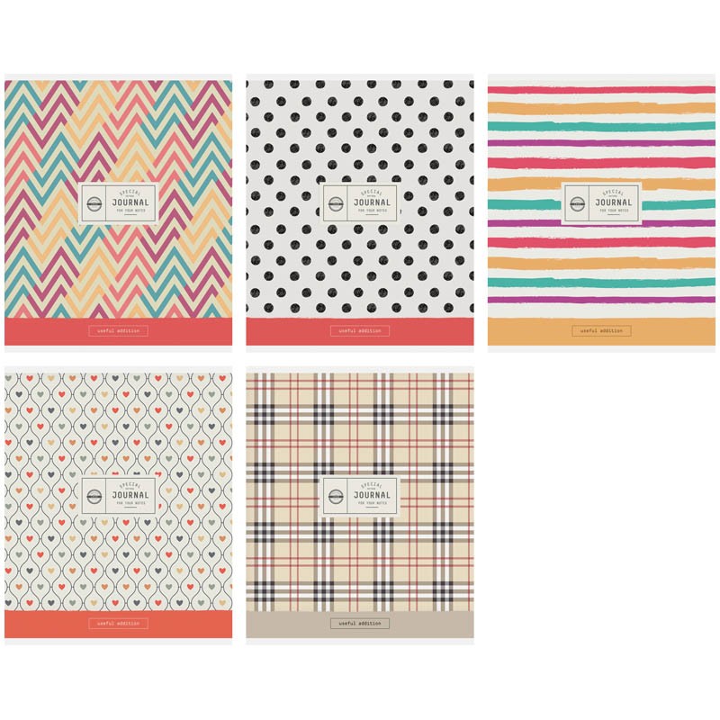 Тетрадь «Pattern Style» А5, 40 листов, на скрепке, клетка, 5 видов