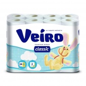 Туалетная бумага Veiro «Classic», 2-х слойная, 24шт., белая