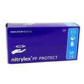 Перчатки нитриловые Nitrylex PF Protect нестерильные, неопудренные, размер M, 100 шт