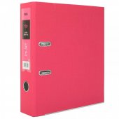 Папка-регистратор А4 75мм ПВХ "Розовый лен" Deli с  метал. уголками и карманом на корешке 75мм, разборная