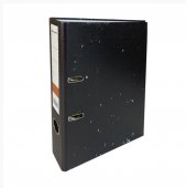 Папка-регистратор А4 50мм мрамор черный LAMARK700  метал.окантовка/карман, собранный  