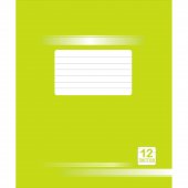 Тетрадь №3 двуцветная, 12 листов, узкая линия, картон, зеленая