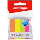 Закладки-флажки самоклеящиеся Berlingo, бумажные, 50 × 12 мм, 4 × 100 шт., неон