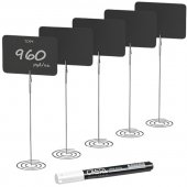 Держатели для ценников, формат А8 (5 прозрачных держателей+5 черных табличек +1 белый маркер)