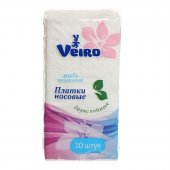 Платки бумажные носовые Veiro, 2-х слойные, 10 шт., белые