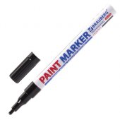 Маркер-краска лаковый (paint marker) 2 мм, ЧЕРНЫЙ, НИТРО-ОСНОВА, алюминиевый корпус, BRAUBERG PROFESSIONAL PLUS