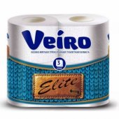 Туалетная бумага  VEIRO Elite (1х4), цв. белый, 3-сл