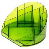 Подставка-органайзер Attache "Яркий офис", 12 отделений, тонированная, зеленая
