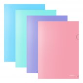 Папка-уголок пластиковая ErichKrause Diagonal Pastel, A4, непрозрачный, цвет ассорти 