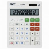 Калькулятор настольный STAFF STF-555-WHITE (205х154 мм), CORRECT, TAX, 12 разрядов, двойное питание