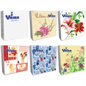 Бумажные салфетки Veiro, 3-х слойные, 33 × 33 см, 20 шт., рисунок