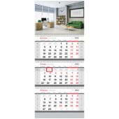 Календарь квартальный 3 бл. на 3 гр. OfficeSpace "Office style", с бегунком, 2023г