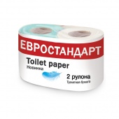 Туалетная бумага «ЕвроСтандарт», 2 шт., белая и бирюзовая
