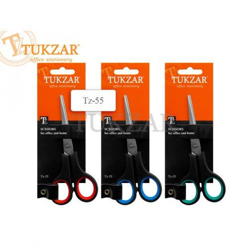Ножницы Tukzar, 140 мм, резиновые вставки, черные