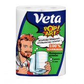 Полотенца бумажные VETA «POP ART», 2-х слойные, 2 шт в упаковке, белые