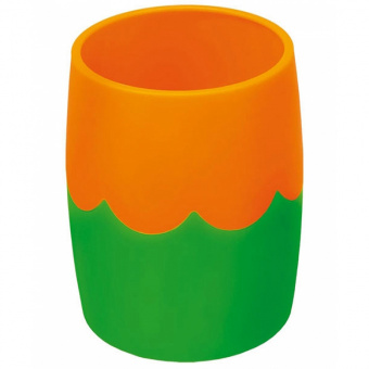 Подставка-органайзер (стакан для ручек) СТАММ, двуцветный, зелено-оранжевый