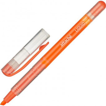 Текстовыделитель Attache «Liquid», скошенный наконечник 1-4 мм, оранжевый