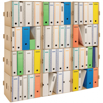Короб архивный OfficeSpace «Универсальный», 26,5×34×44 см, надстраиваемый, с крышкой, картон