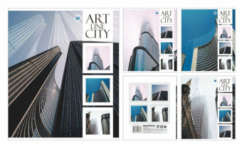 Тетрадь А5 96л клетка общая (скоба) ф.170х205мм 4+0, СЛ, серия Архитектура 4