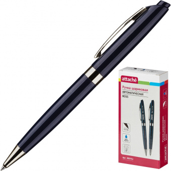 Ручка шариковая Attache Boss,синий корпус,цвет чернил-синий