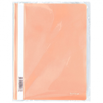 Папка-скоросшиватель пластик. А4, 180мкм неоновая оранжевая с прозр. верхом Berlingo "Neon" 