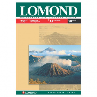 Фотобумага Lomond, А4, глянцевая, 230 г/м², 50 листов