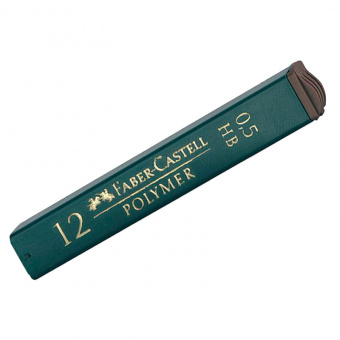 Грифель для механических карандашей Faber-Castell «Polymer», HB, 0,5 мм, 12 шт.