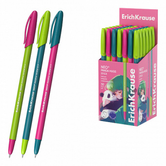 Ручка шариковая ErichKrause Neo® Stick Panda Hugs 0.7, Super Glide Technology, цвет чернил синий