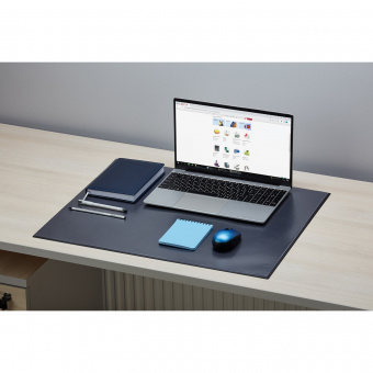 Коврик-подкладка настольный для письма (660х530мм), с прозрачным карманом, черный, Attache,