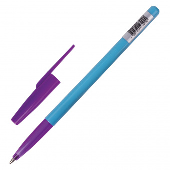 Ручка шариковая ЮНЛАНДИЯ "COLOR MIX", СИНЯЯ, корпус ассорти, узел 1 мм, линия письма 0,5 мм