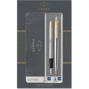 Набор Parker «Jotter SS CT»: ручка перьевая и ручка шариковая