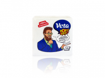 Салфетки бумажные неокрашенные "Veta Pop Art" по 100шт в упак.