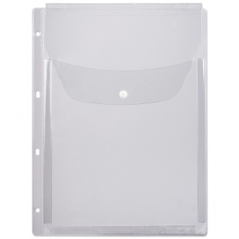 Папка-конверт на кнопке А4 180мкм с перфорацией и  расширением на 200л, Attache 2308