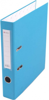 Папка-регистратор А4 50мм ПВХ голубой LAMARK601 метал.окантовка/карман, собранный