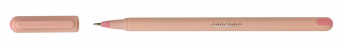 Ручка шариковая Linc PENTONIC FROST красная 0,7 мм, розовый круглый корпус, игольчатый наконечник
