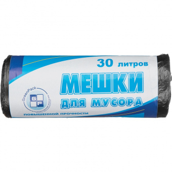 Пакеты для мусора "Green Pack " 30л 10мкм 25шт/рул ПНД  цвет - черный 