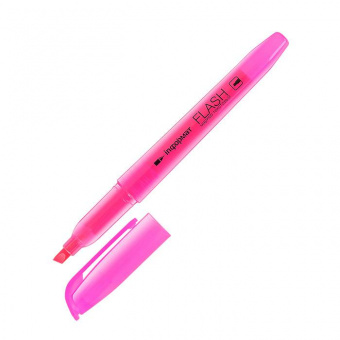 Текстовыделитель inФОРМАТ «Flash», скошенный наконечник 1-4 мм, розовый