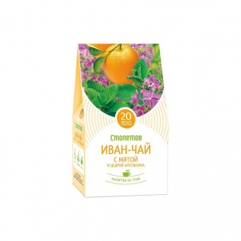 Чайный напиток "Столетов" 20пак*24г "Иван-чай с мятой и цедрой апельсина"