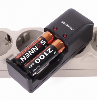 Батарейки аккумуляторные Ni-Mh пальчиковые КОМПЛЕКТ 2 шт., АА (HR6) 2100 mAh, SONNEN