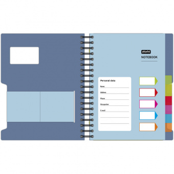 Бизнес-тетрадь Attache Selection "Office book" А4, 200 л, клетка, на спирали, синий металлик