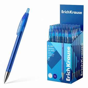 Ручка гелевая автоматическая ErichKrause R-301 Original Gel Matic 0.5, цвет чернил синий