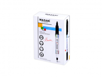 Маркер перманентный MAZARI Binatex для CD/DVD, двусторонний, 0,5/2 мм, черный
