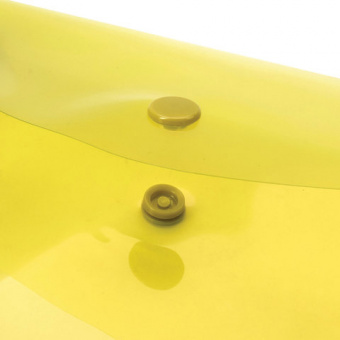Папка-конверт с кнопкой STAFF, А4, до 100 листов, прозрачная, желтая, 0,12 мм
