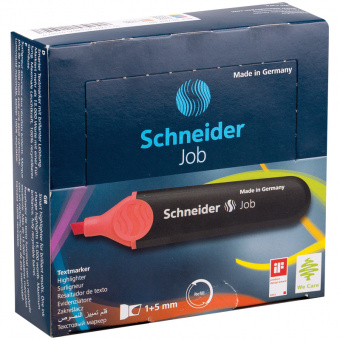 Текстовыделитель Schneider «JOB», скошенный наконечник 1-5 мм, коралловый